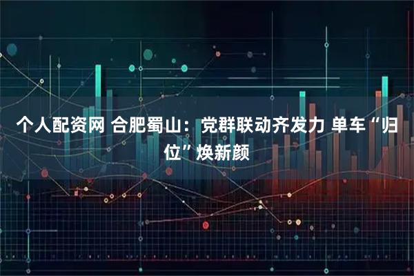 个人配资网 合肥蜀山：党群联动齐发力 单车“归位”焕新颜